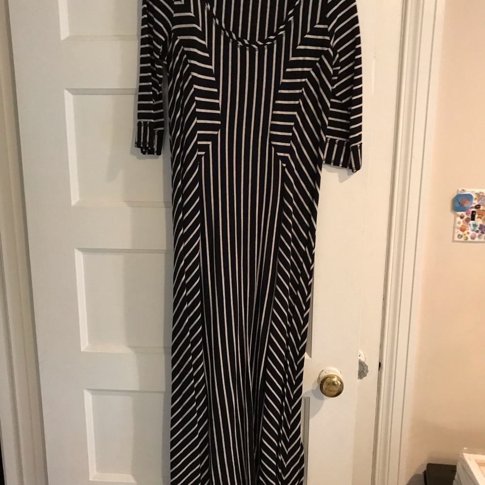 Anthropologie Long multi striped dress